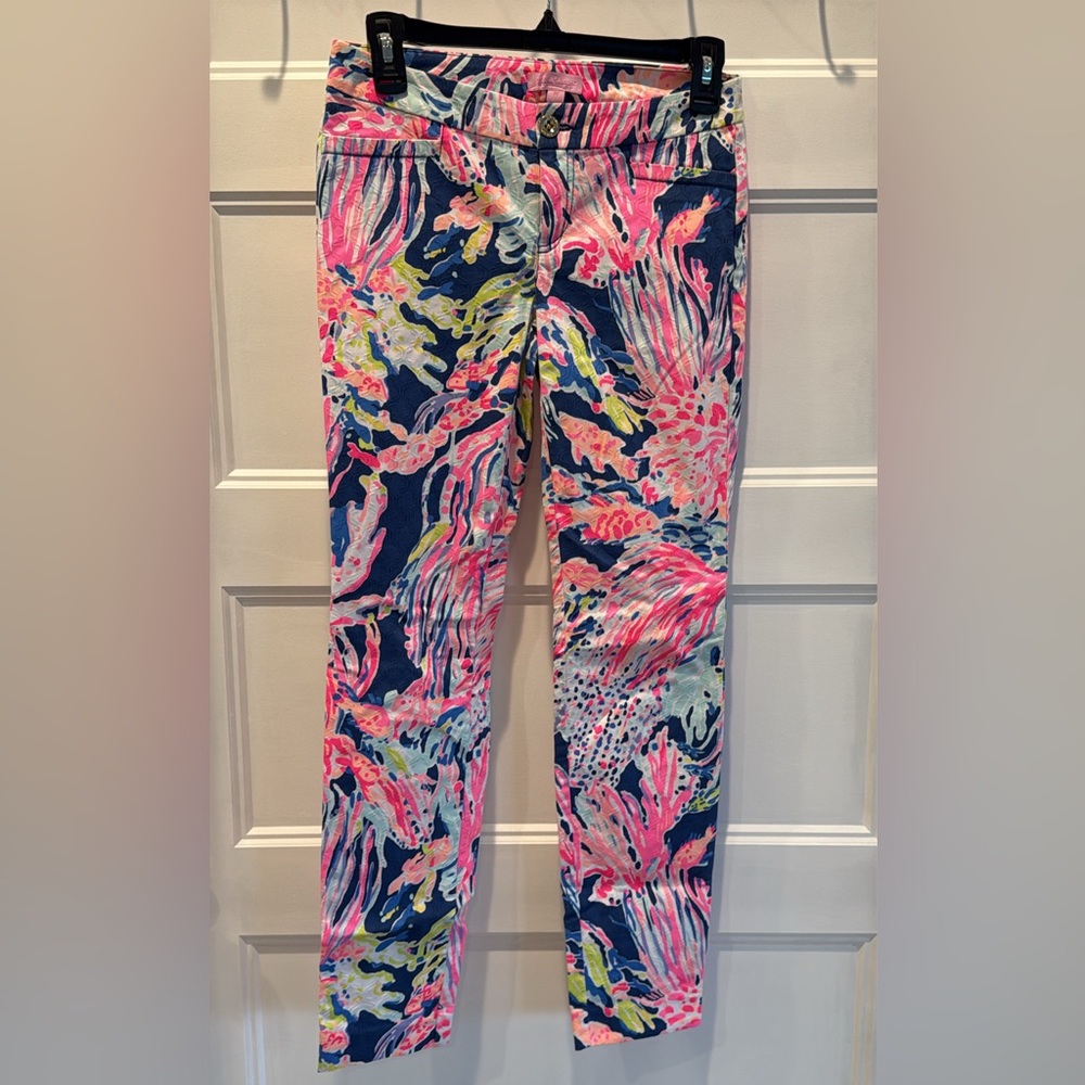 Lilly Pulitzer Pink and Blue Skinny Pants